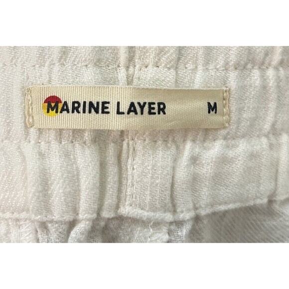 Marine Layer White Cotton Wide Leg Pull On Women's Lounge Pants Size Medium - Picture 5 of 6